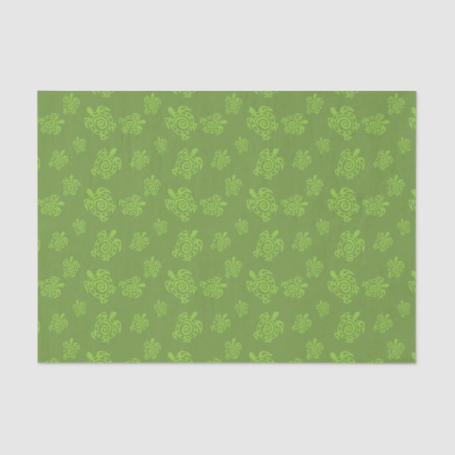 Turtle Green Print Tissue Paper (Front)