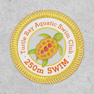 Turtle green yellow orange swimmer achievement patch