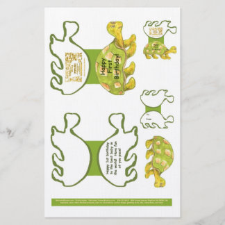 Turtle Greeting Card Layout And Tags Stationery