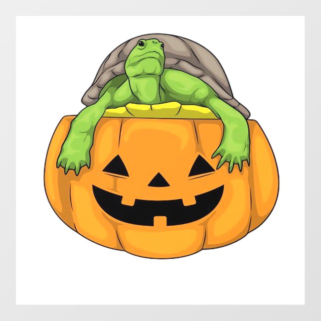 Turtle Halloween Pumpkin Classic T-Shirt_1 Wall Decal (Front)