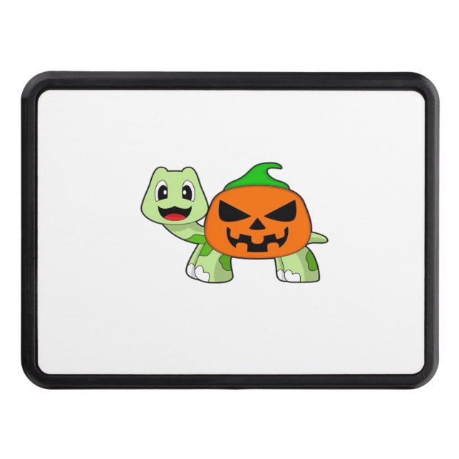 Turtle Halloween Pumpkin Classic T-Shirt Hitch Cover (Front)