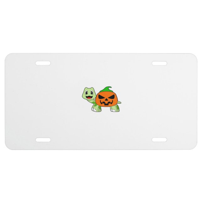 Turtle Halloween Pumpkin Classic T-Shirt License Plate (Front)