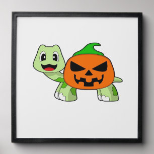 Turtle Halloween Pumpkin Classic T-Shirt Peel And Stick Photo Tile