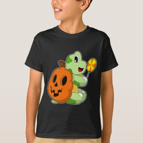 Turtle Halloween Pumpkin Lollypop T_Shirt