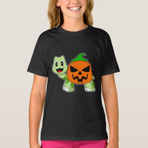 Turtle Halloween Pumpkin T_Shirt