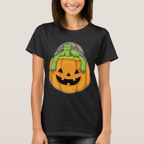 Turtle Halloween Pumpkin T_Shirt