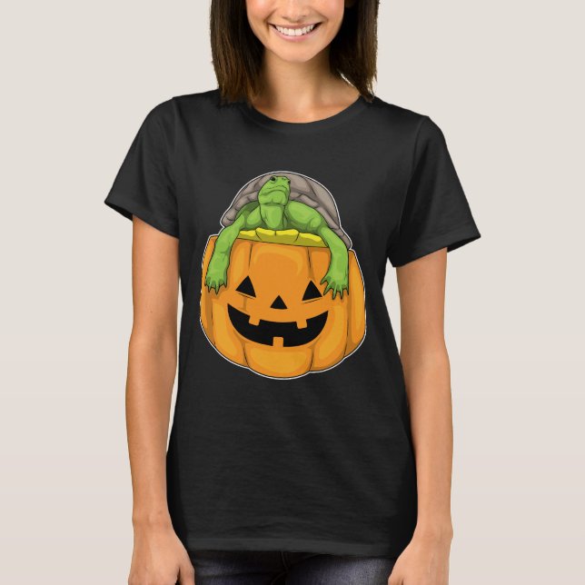 Turtle Halloween Pumpkin T-Shirt (Front)