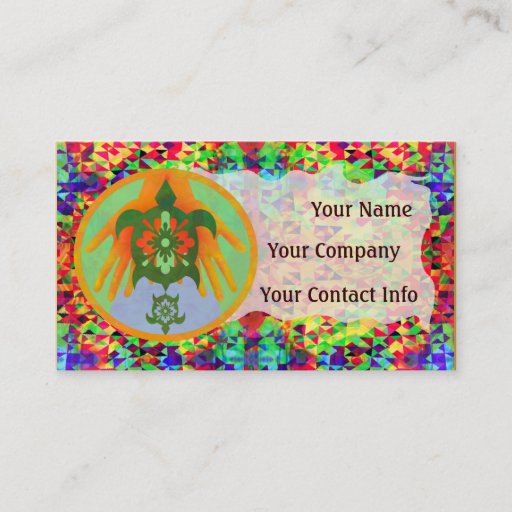 Customizable Turtle Hands Business Card Template