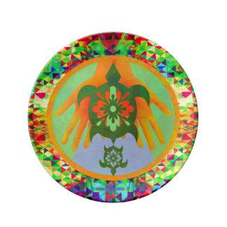 Turtle Hands Porcelain Plates