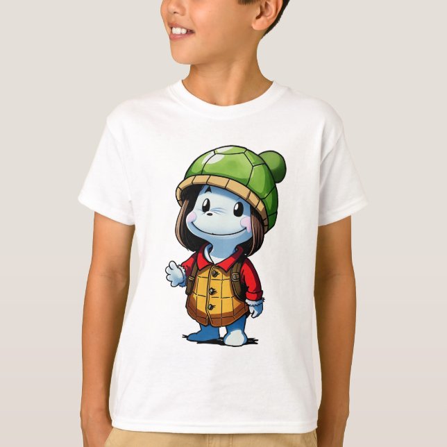 Turtle hat enthusiast | AI Art T-Shirt (Front)