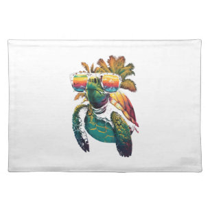 Turtle Hawaiian Sea Turtles Hawaii Beach Palm Copy Cloth Placemat
