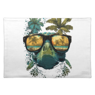Turtle Hawaiian Sea Turtles Hawaii Beach Palm Copy Cloth Placemat