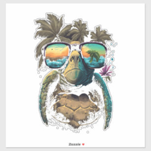 Turtle Hawaiian Sea Turtles Hawaii Beach Palm Copy Sticker