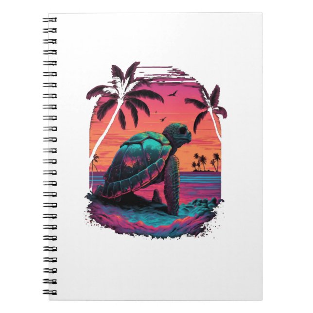 Turtle Hawaiian Sea Turtles Hawaii Beach Sunset Co Notebook (Front)