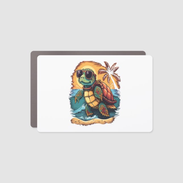 Turtle Hawaiian Sea Turtles Hawaii Tropical Beach Car Magnet (Front)