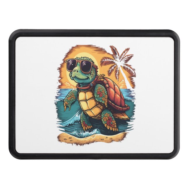 Turtle Hawaiian Sea Turtles Hawaii Tropical Beach Hitch Cover (Front)