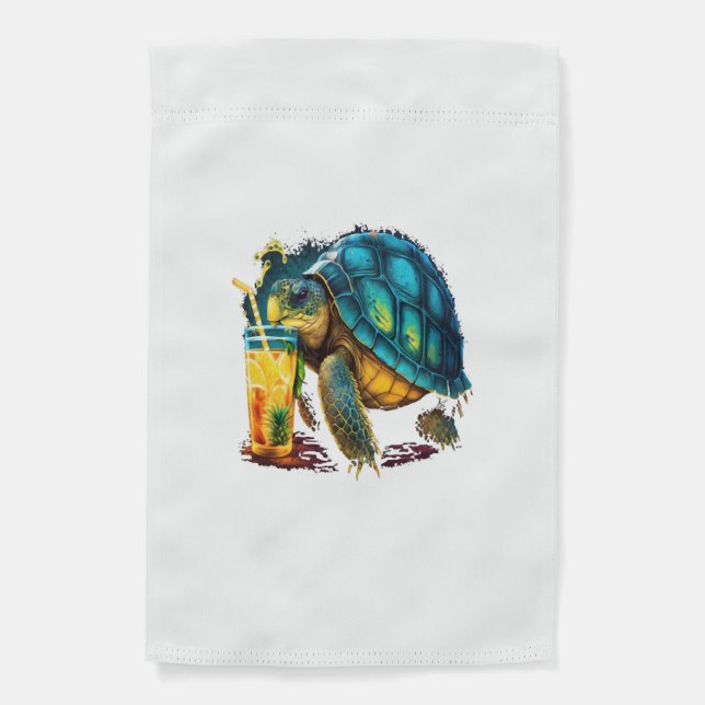 Turtle Hawaiian Sea Turtles Pineapple Aloha Copy C Garden Flag (Front)