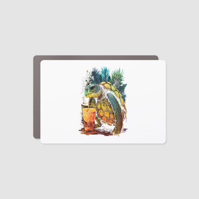 Turtle Hawaiian Sea Turtles Pineapple Aloha Copy Car Magnet (Front)