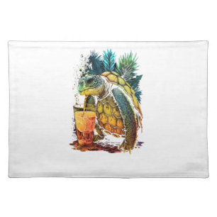 Turtle Hawaiian Sea Turtles Pineapple Aloha Copy Cloth Placemat