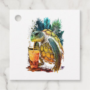 Turtle Hawaiian Sea Turtles Pineapple Aloha Copy Favor Tags