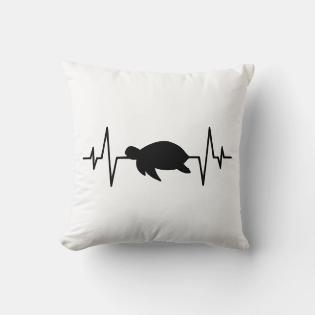 turtle heartbeat throw pillow (Front)