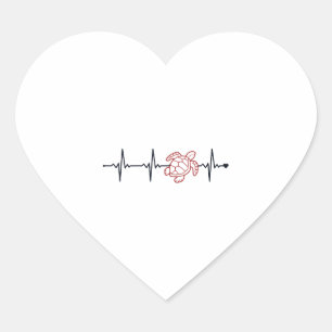 Turtle Heartbeat Tortoise Painted Alligator Heart Sticker