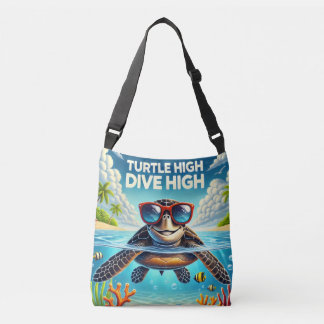 Turtle High Dive Artwork Perfect for Turtle Lovers Crossbody Bag