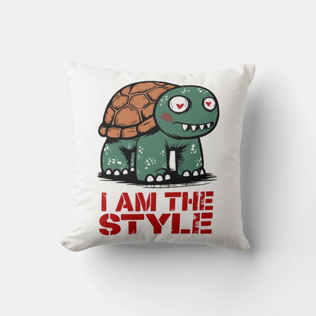 Turtle I am the style Throw Pillow (Front)