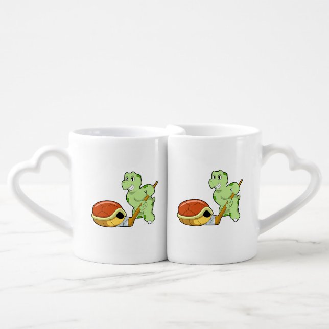 Turtle Ice hockey Ice hockey stick Coffee Mug Set (Front Nesting)