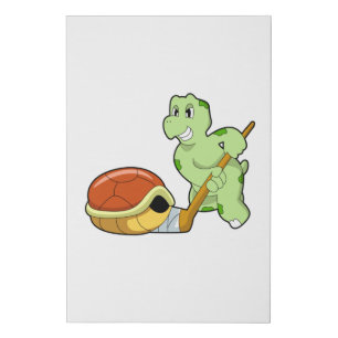 Turtle Ice hockey Ice hockey stick Faux Canvas Print