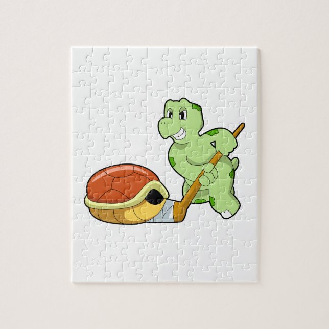 Turtle Ice hockey Ice hockey stick Jigsaw Puzzle (Vertical)