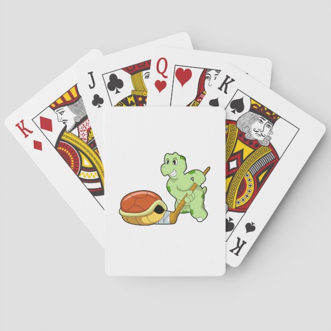 Turtle Ice hockey Ice hockey stick Poker Cards (Back)