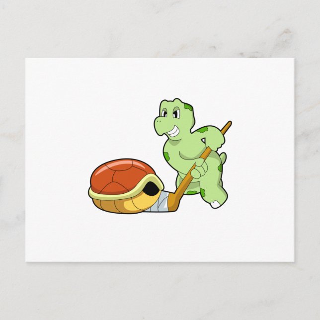 Turtle Ice hockey Ice hockey stick Postcard (Front)