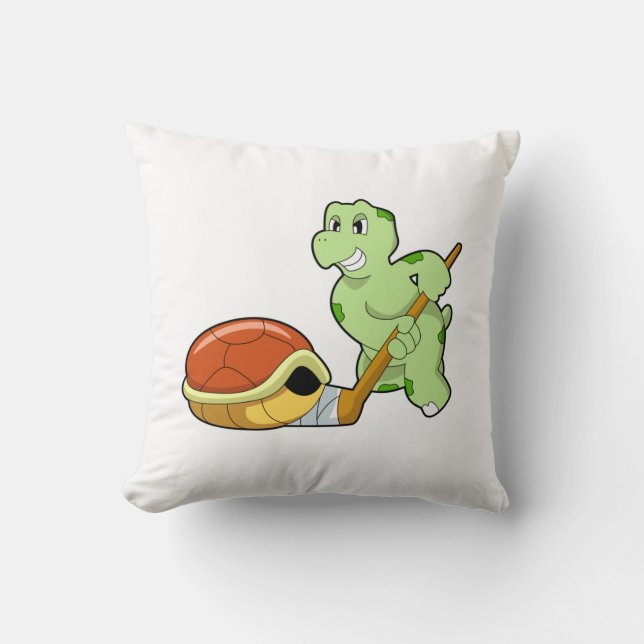 Turtle Ice hockey Ice hockey stick Throw Pillow (Front)