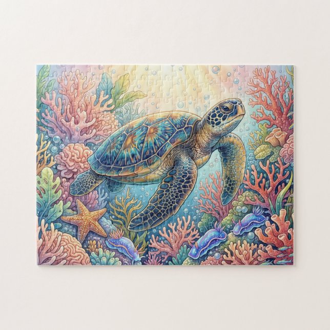 Turtle Illustration Jigsaw Puzzle (Horizontal)