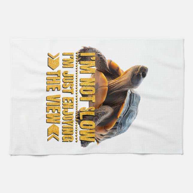 Turtle I'm Not Slow, I'm Just Enjoying the View Kitchen Towel (Horizontal)