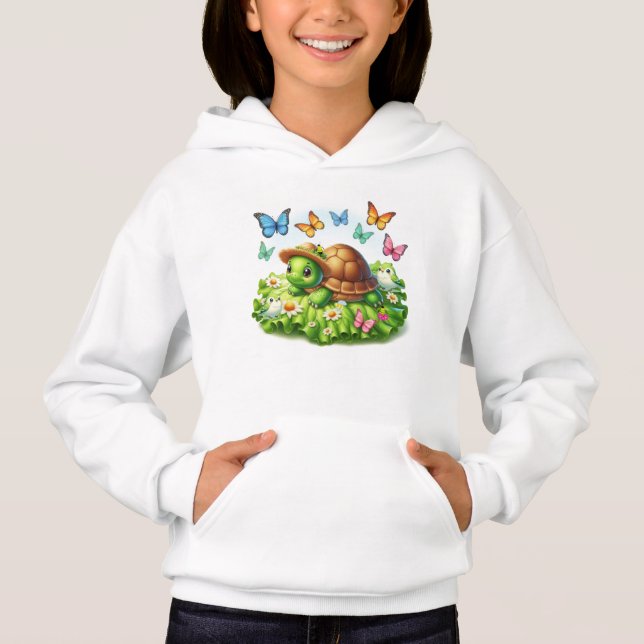 Turtle in a Garden of Whimsy  Hoodie (Front)
