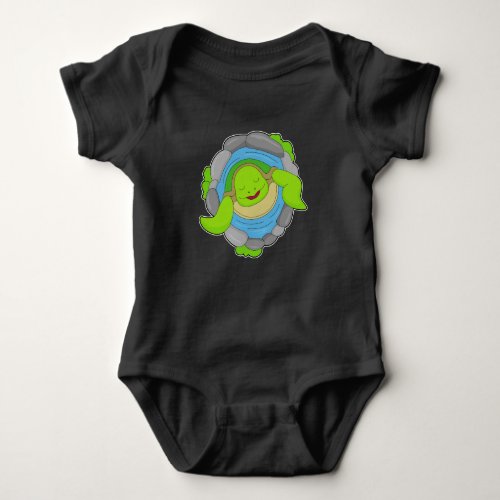 Turtle in a hot Spring Baby Bodysuit
