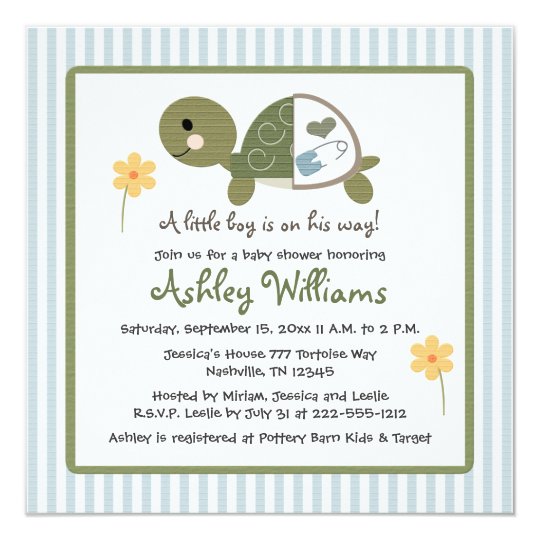 Turtle Baby Shower Invitation Templates 10