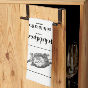 Turtle in different languages kitchen towel