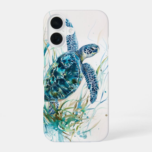 Turtle in Seagrass Iphone Case (Back)