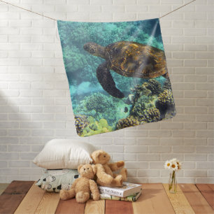 turtle in the sea baby blanket