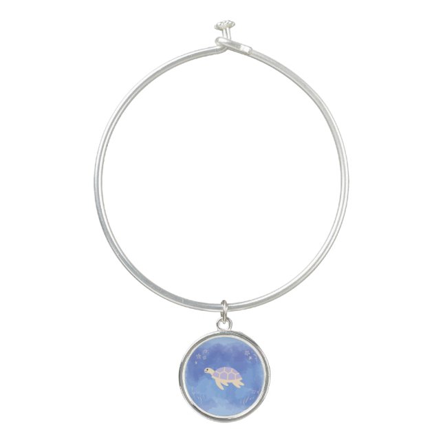 Turtle in the water bangle bracelet (Front)