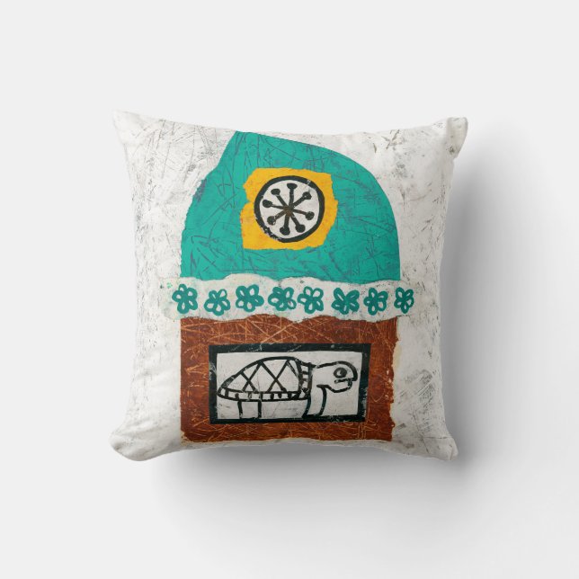 Turtle Itching For A Fight Throw Pillow (Front)