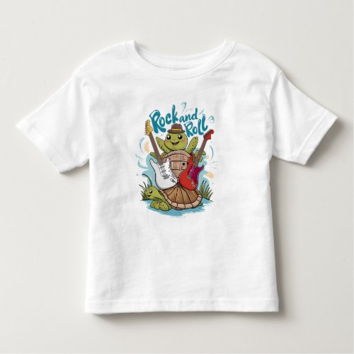 Turtle Jam Session Rock And Roll Toddler T_shirt