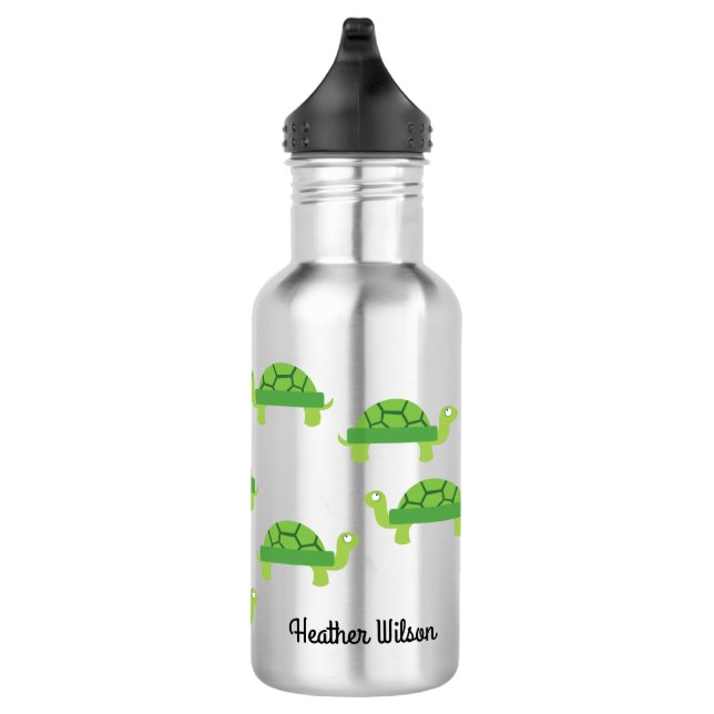 Turtle Kid Tortoise Reptile Water Bottle with Name (Right)