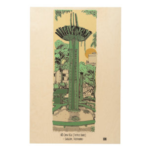 Turtle Lake Saigon Digital Illustration Wood Wall Art