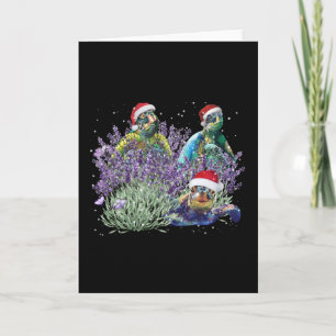 Turtle Lavender Christmas Shirt Holiday Christmas Card