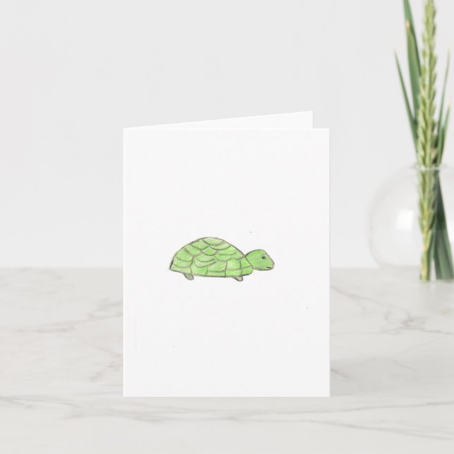 Turtle  letterpress thank you card (Front)