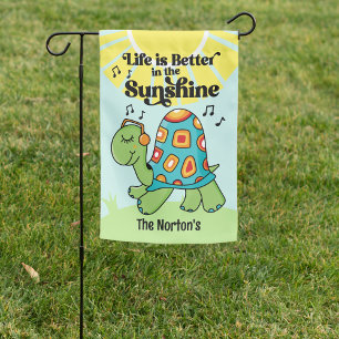 Turtle Life is Better in the Sunshine Musical Garden Flag